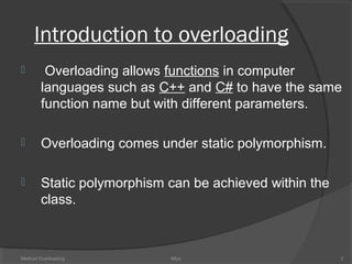 C# Method overloading | PPT