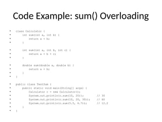 Comprehensive Guide to Method Overloading in Java Programming | PPTX
