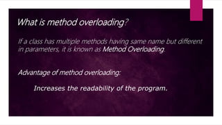 Method overloading in java | PPTX