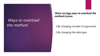 Method overloading in java | PPT