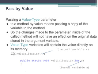 Method parameters in C# - All types of parameter passing in C # | PPTX ...
