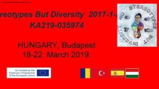 reotypes But Diversity 2017-1-HU01-
KA219-035974
HUNGARY, Budapest
18-22. March 2019.
18-22 March 2019 ERASMUS+ partner meeting
 