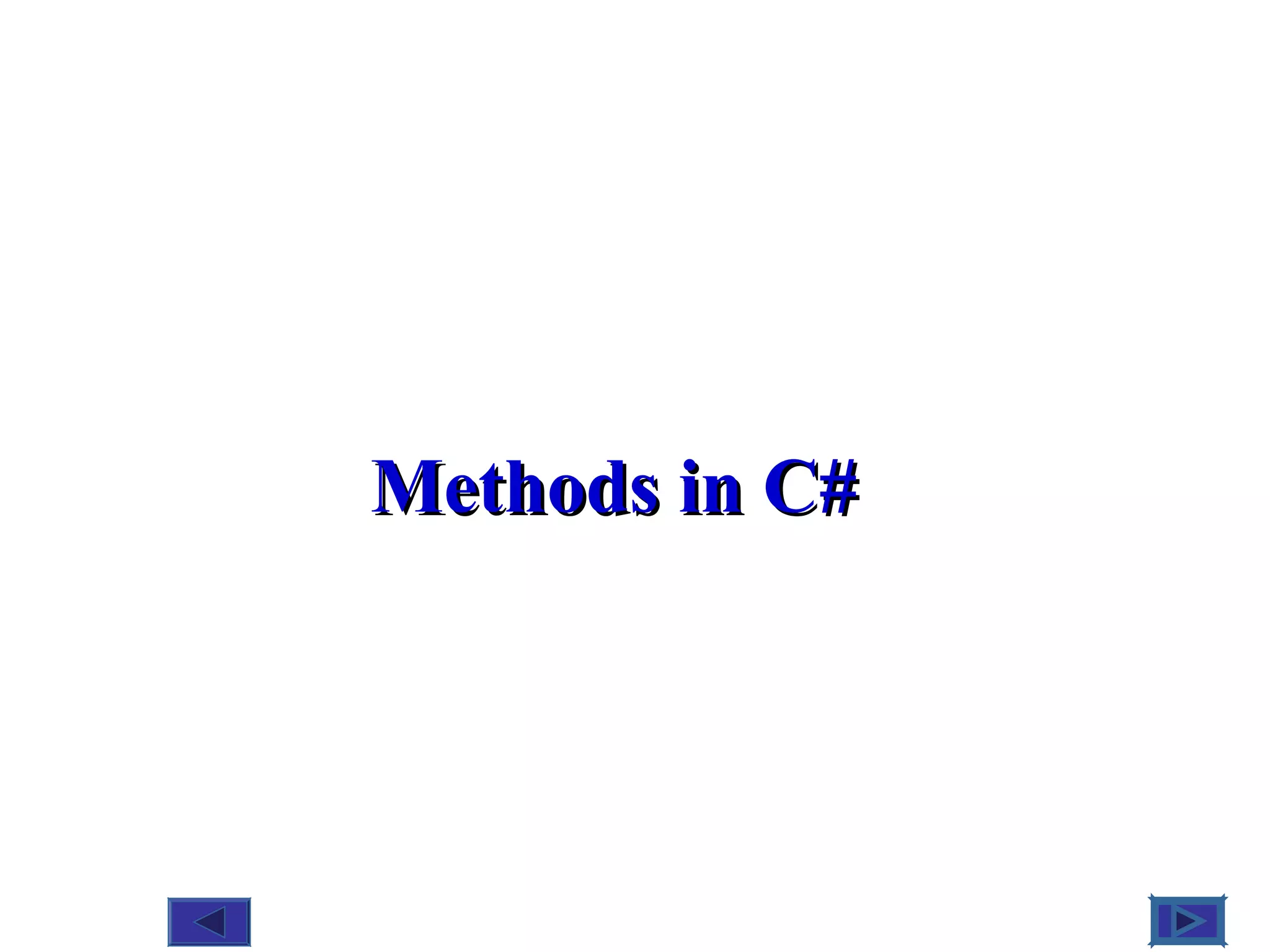 Methods in c ppt