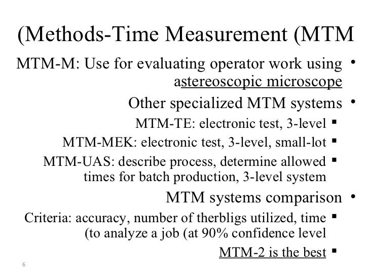 Methods time measurement (mtm)