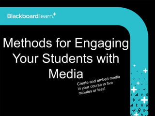 Methods for Engaging
Your Students with
Media
 
