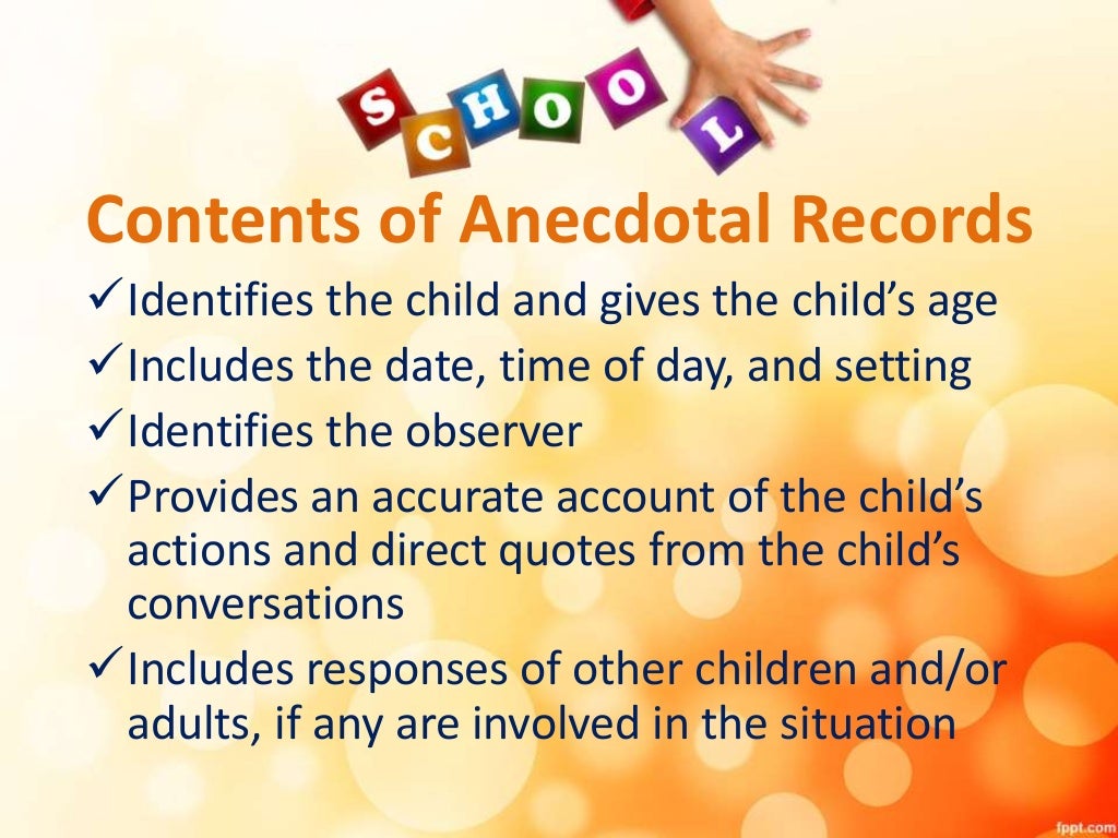 Methods for recording observation