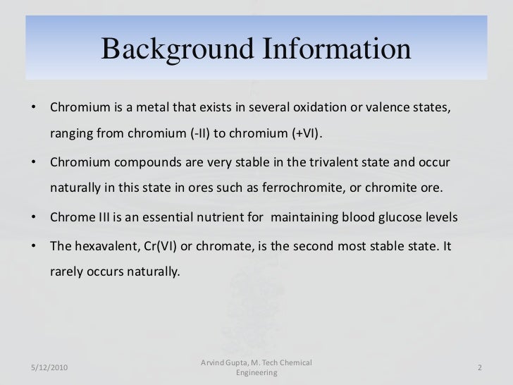 chromium removal