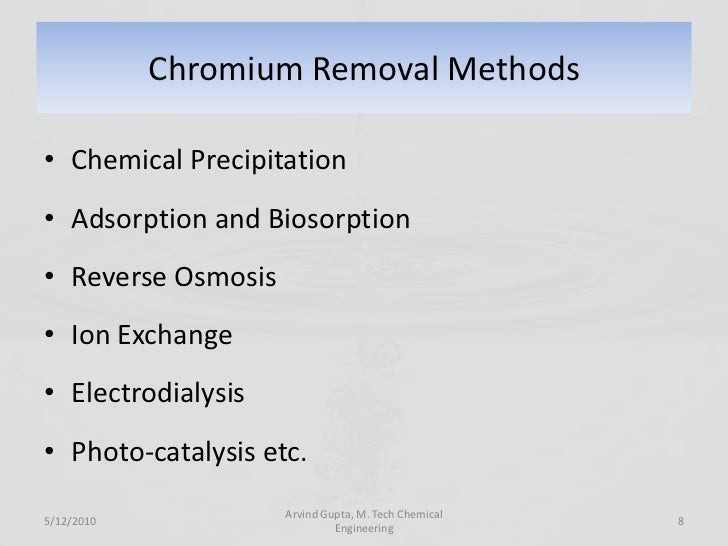 chromium removal