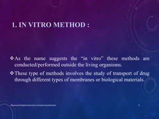 1. IN VITRO METHOD :
As the name suggests the “in vitro” these methods are
conducted/performed outside the living organis...