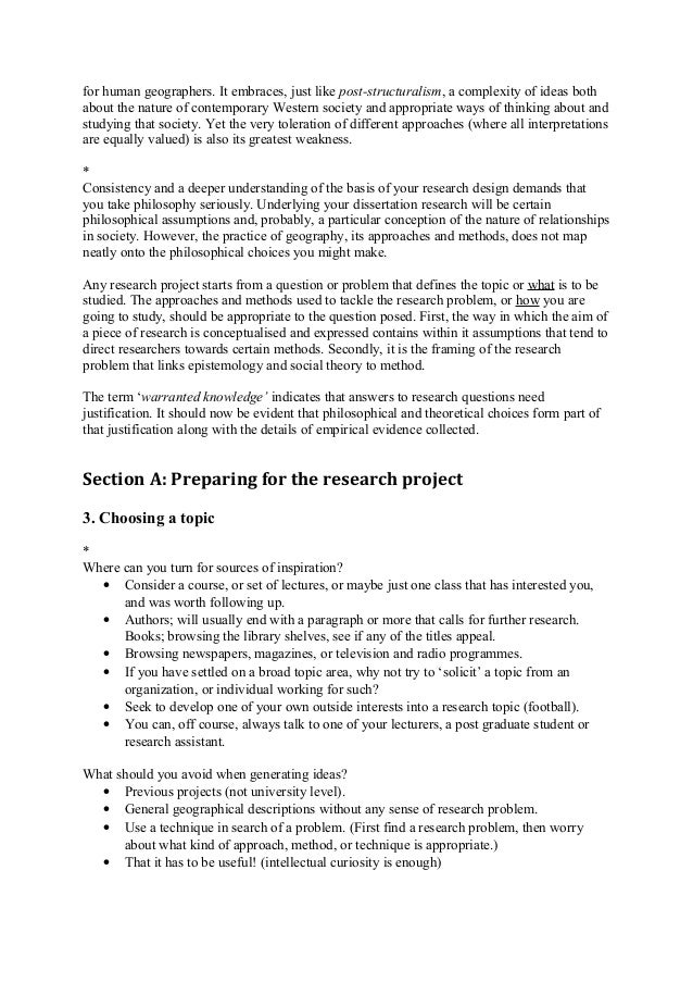 Dissertation geography methods