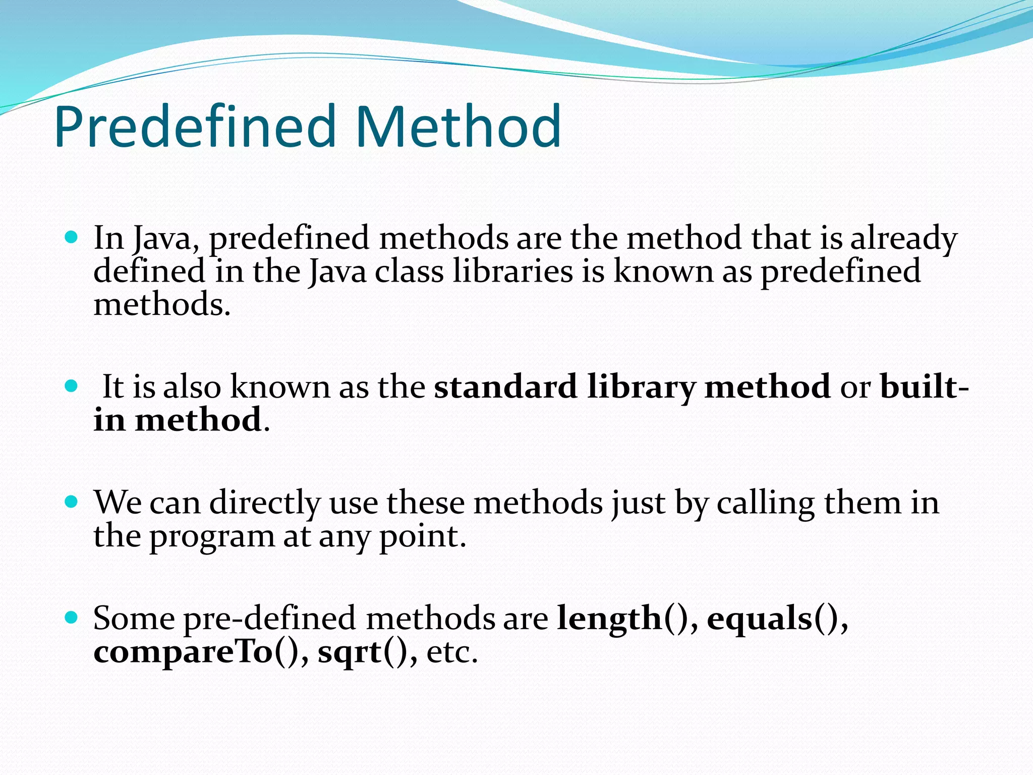 Methods in java | PPT