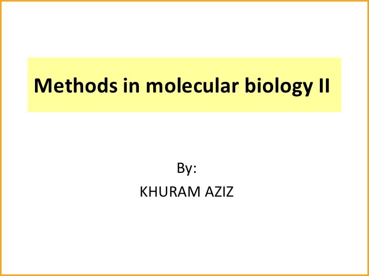 Methods In Molecular Biology