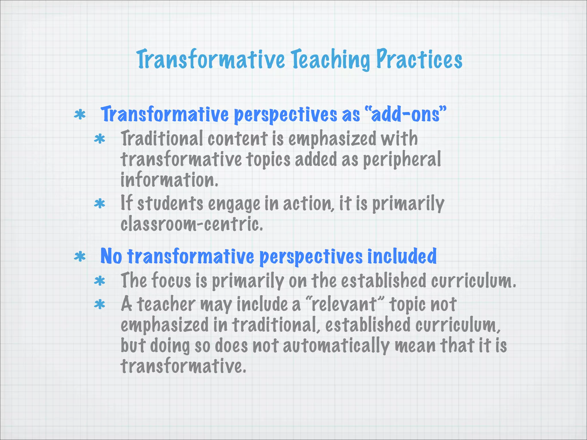 Transformative Teaching Methods
