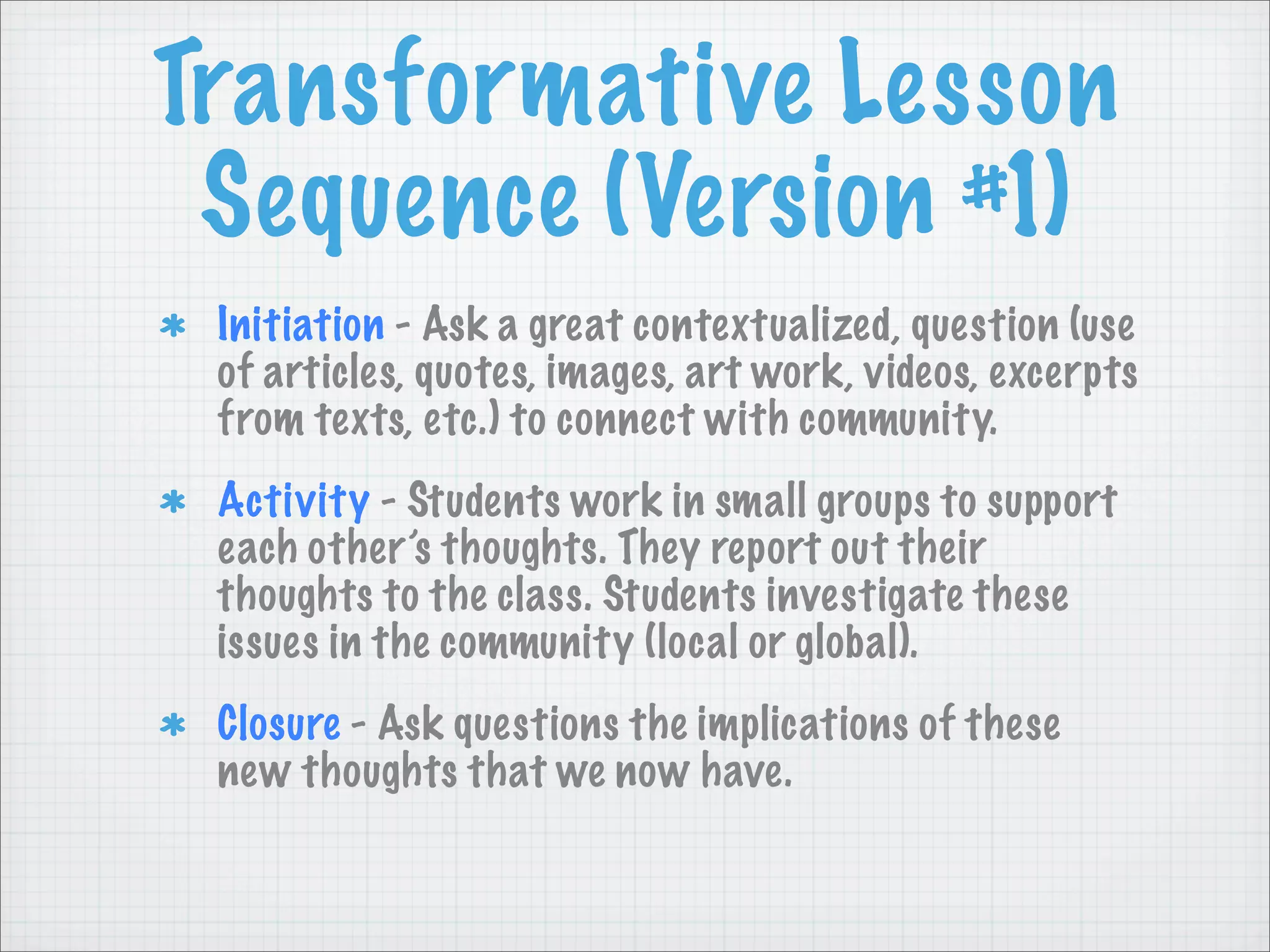 Transformative Teaching Methods