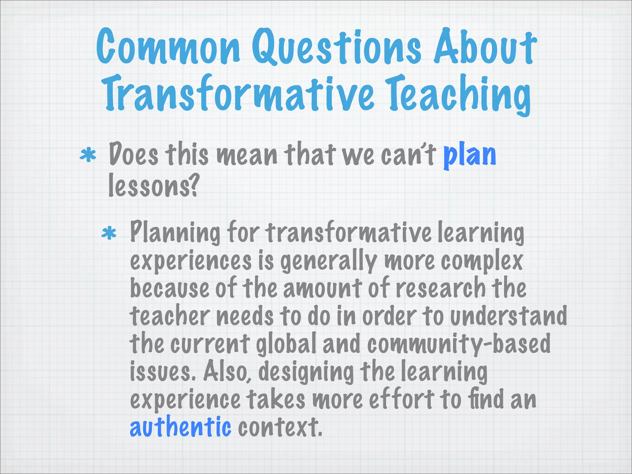 Transformative Teaching Methods