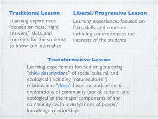 Transformative Teaching Methods