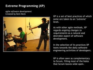 <ul><li>Extreme Programming (XP) </li></ul><ul><li>agile software development </li></ul><ul><li>Created by Kent Beck </li>...