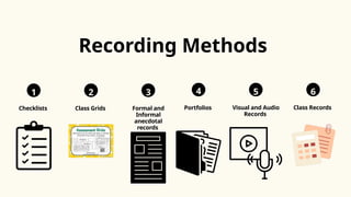 Effective Assessment and Recording Methods in K to 12 Education | PPTX