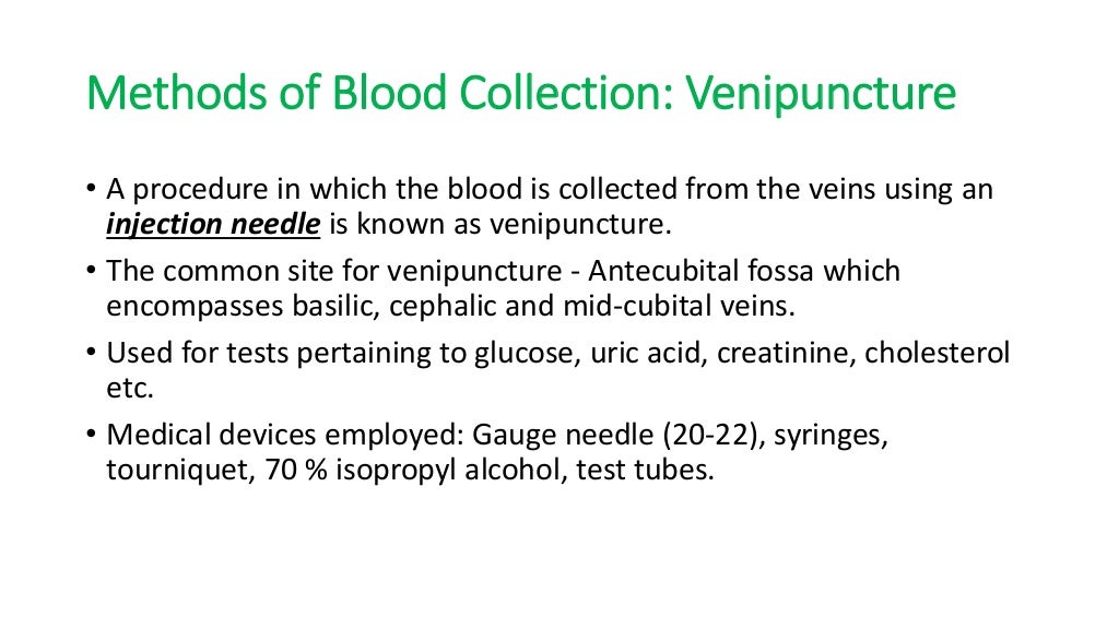 Methods of blood collection an overview