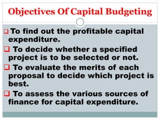 Methods of capital budgeting | PPTX