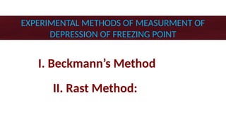 Experimental Methods for Measuring Colligative Properties in Chemistry ...
