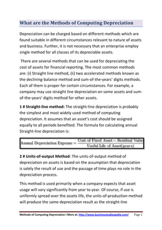 Methods of computing depreciation | PDF