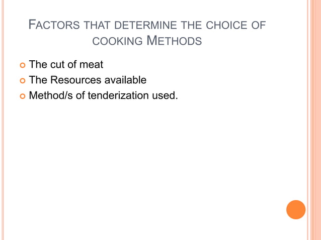 Methods of cooking meat and offal | PPT