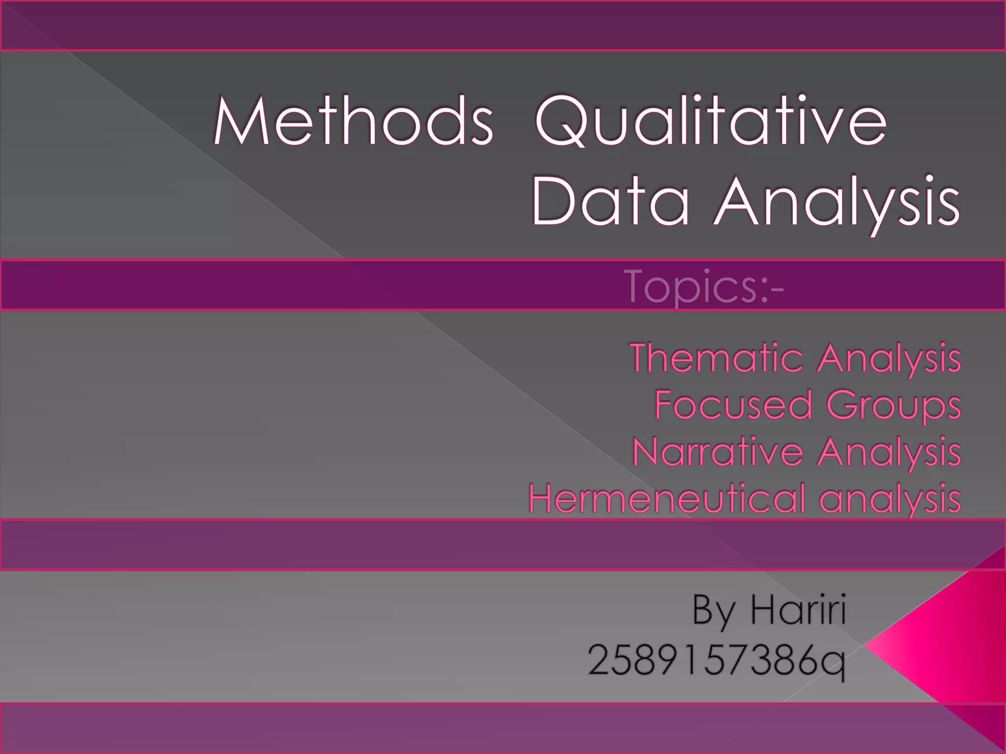 Methods of data analysis PPT