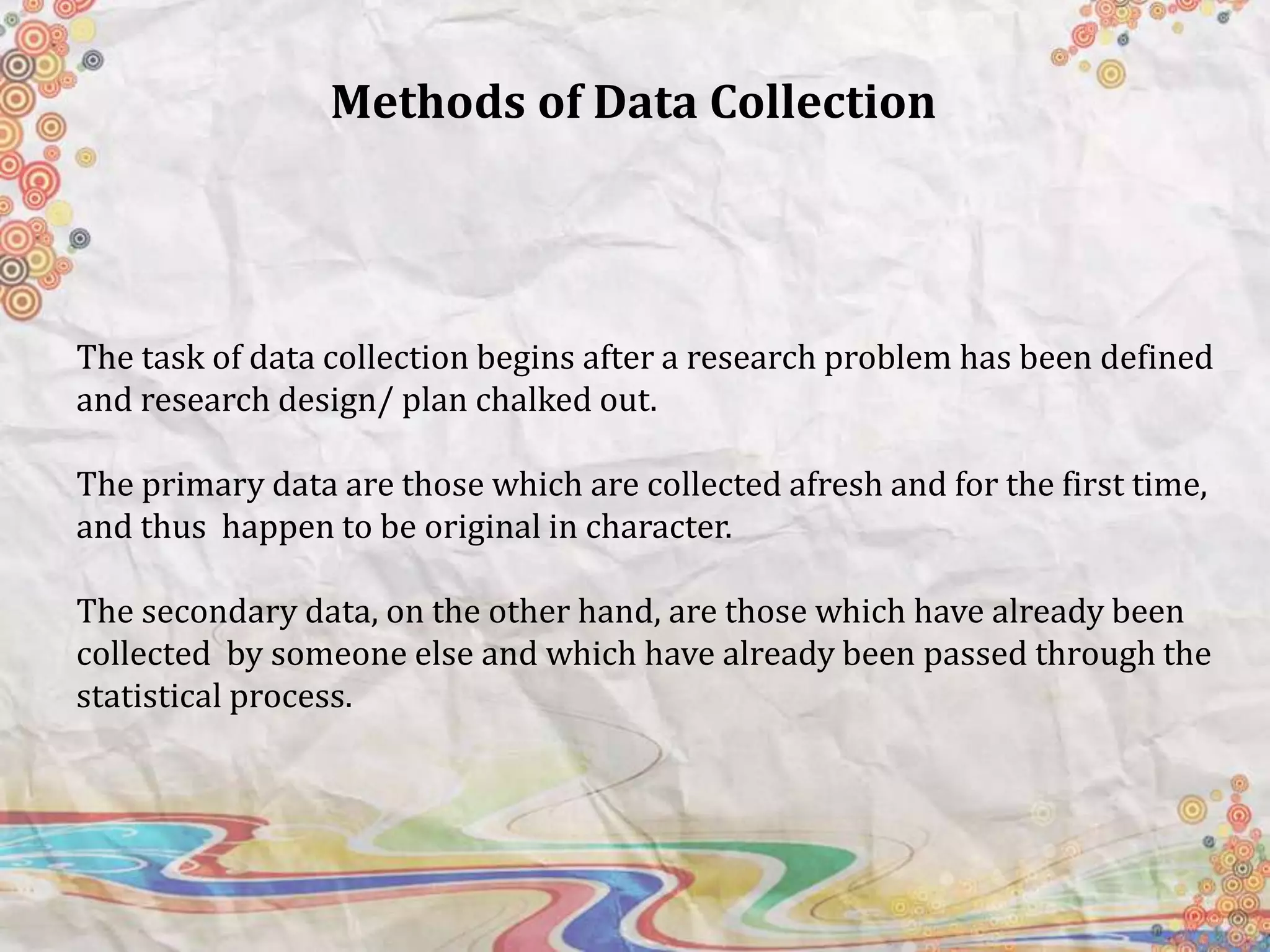 Research Methodology - Methods of data collection | PPT