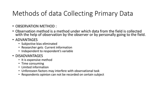 Methods of data collection | PPT
