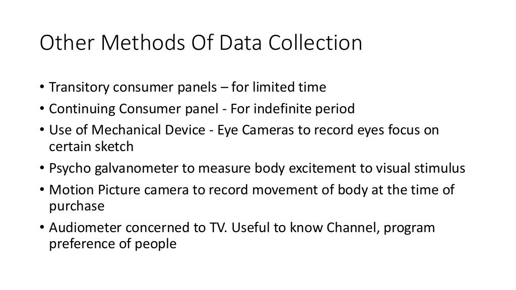 Methods of data collection