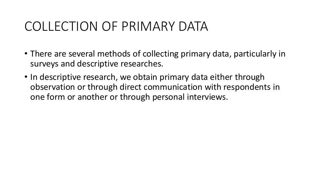 Methods of data collection
