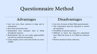 METHODS OF DATA COLLECTION (Research methodology) | PDF
