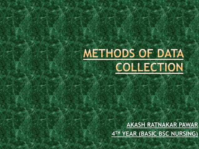 Methods of data collection | PPT