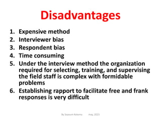 Interview Data Collection Drawbacks Methods of Data Collection assignment.pptx