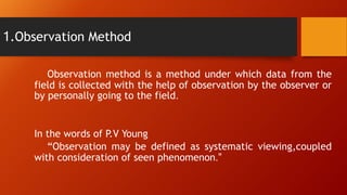 Methods of data collection (research methodology) | PPTX