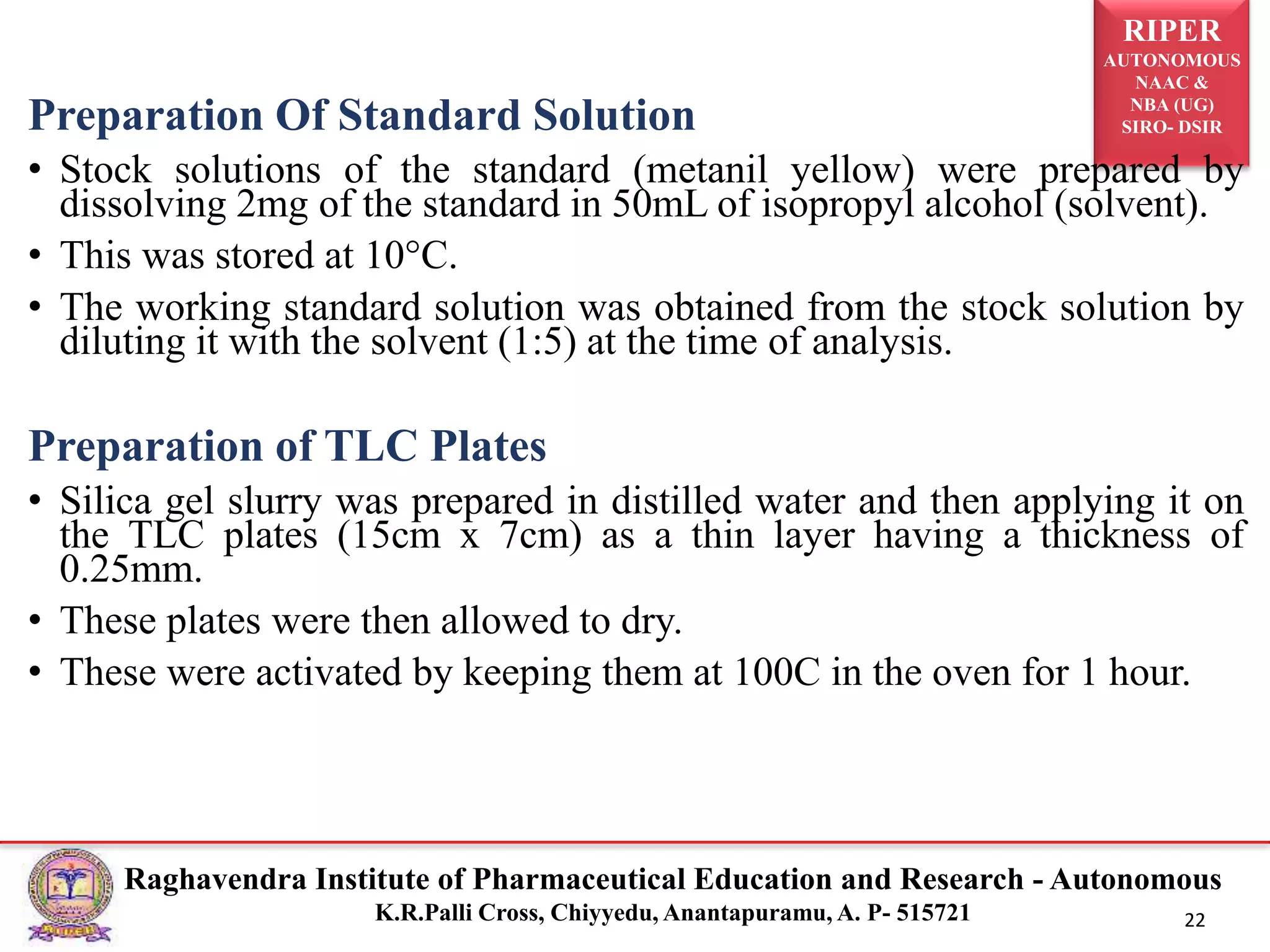 Methods of Detection of Natural, Permitted and Non Permitted Dyes PPT