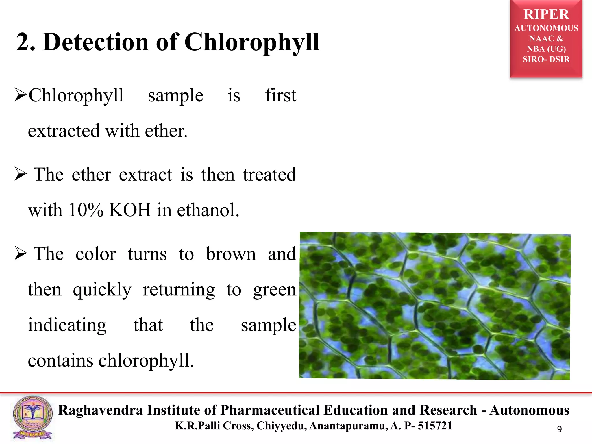 Methods of Detection of Natural, Permitted and Non Permitted Dyes PPT