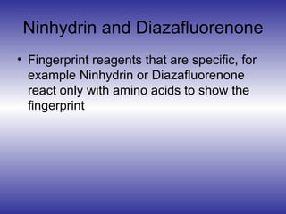 Ninhydrin Examples Methods Of Fingerprinting: Chris Strein | PPT