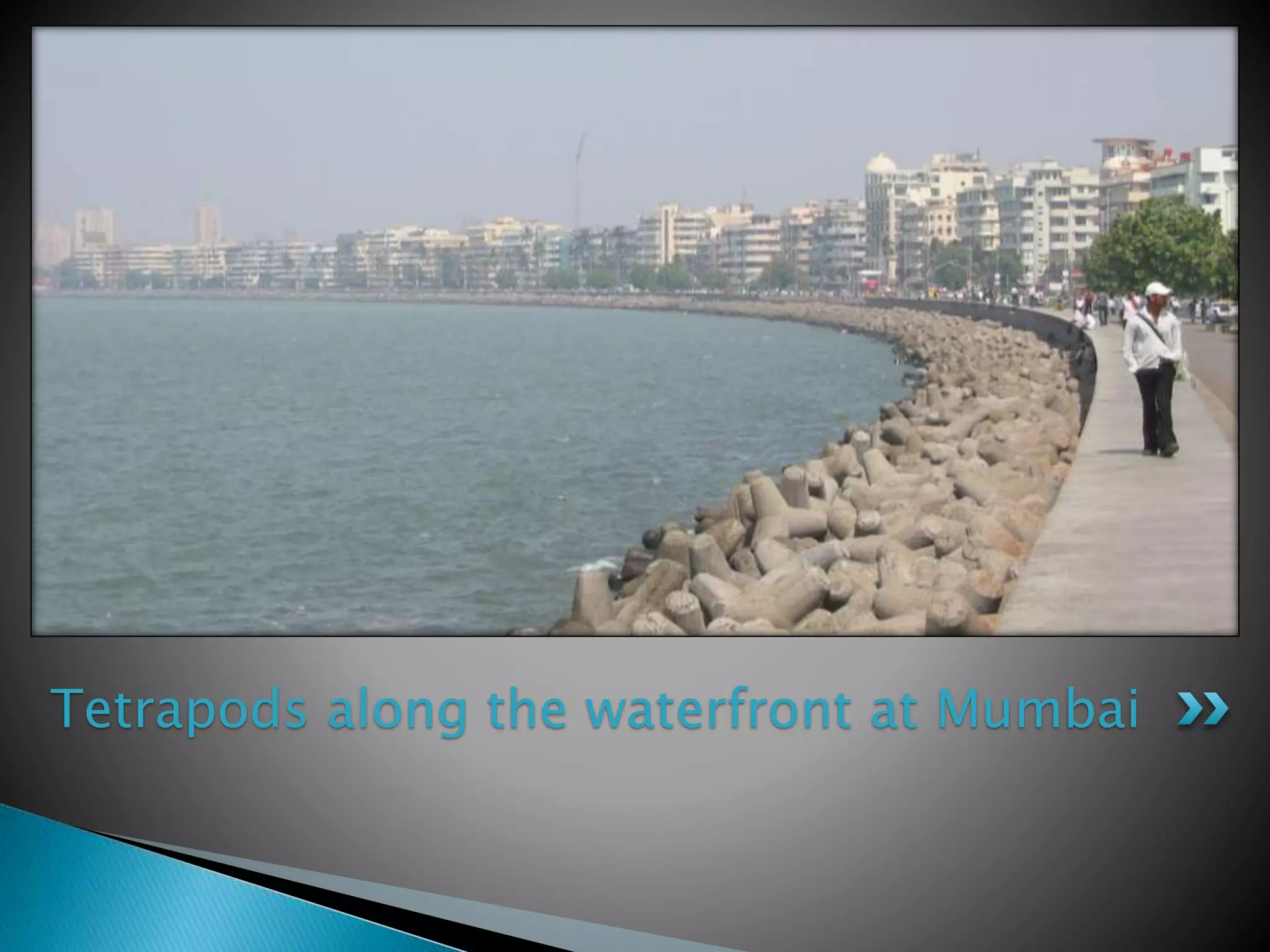 Tetrapods along the waterfront at Mumbai
 