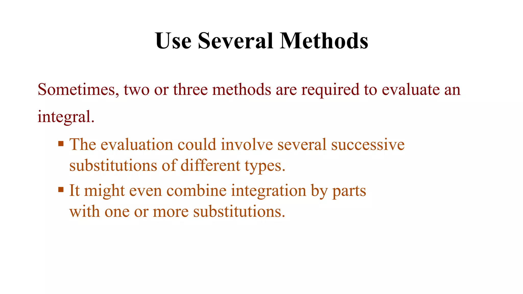 What Are The 4 Methods Of Integration