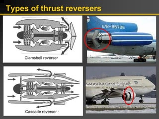 Types of thrust reversers
Clamshell reverser
Cascade reverser
 