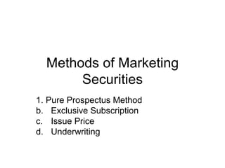 Methods of Marketing Securities ,[object Object],[object Object],[object Object],[object Object]