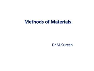 Methods of Materials
Dr.M.Suresh
 