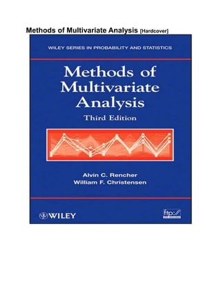 Methods of Multivariate Analysis [Hardcover]
 