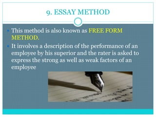 Methods of performance appraisal hrm | PPTX