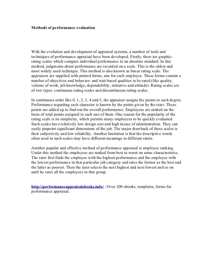 Methods Of Performance Evaluation methods-of-performance-evaluation