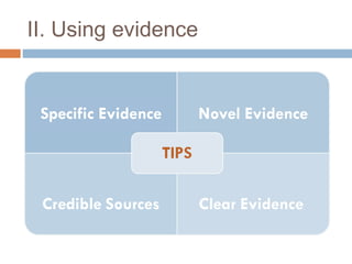 II. Using evidence

 