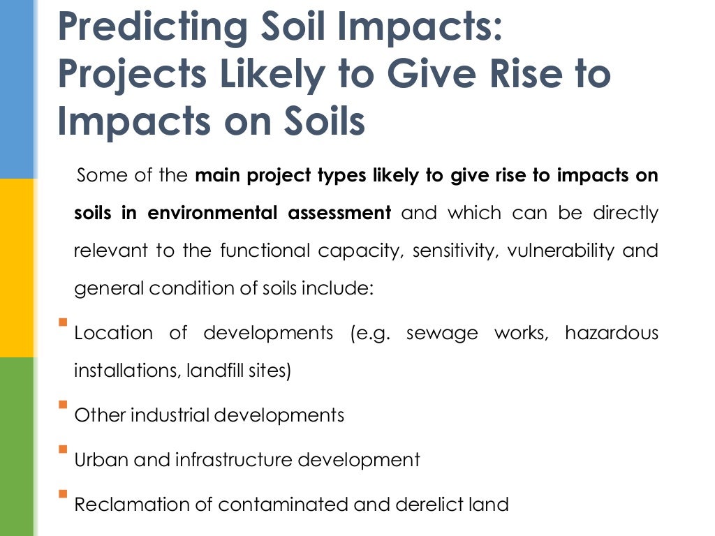 Methods of prediction and assessment techniques of impacts soil