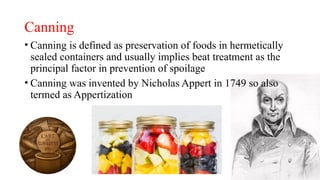 Appertization Comprehensive Methods for Preservation of Fruits and Vegetables ...